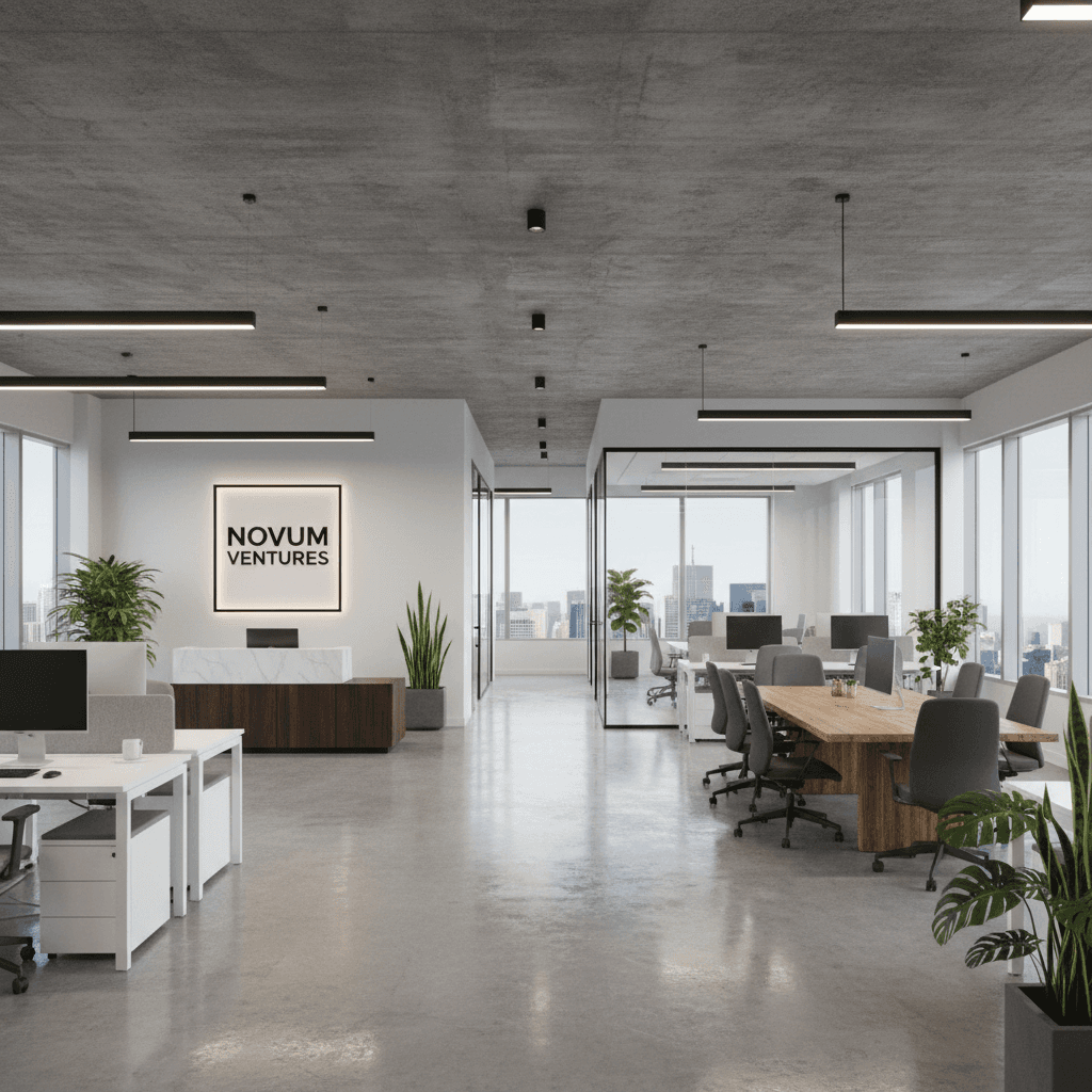 Commercial flooring installation in professional office