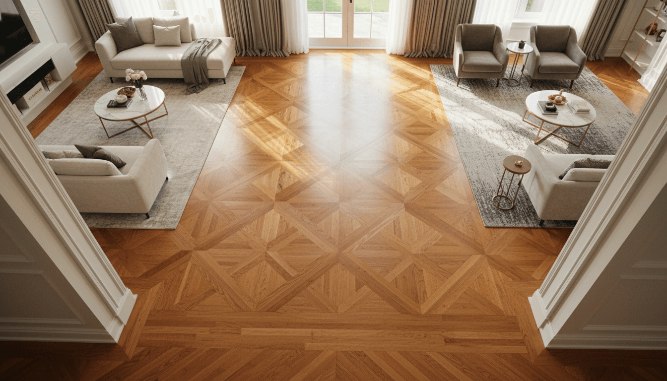 Beautifully installed hardwood flooring in modern home interior
