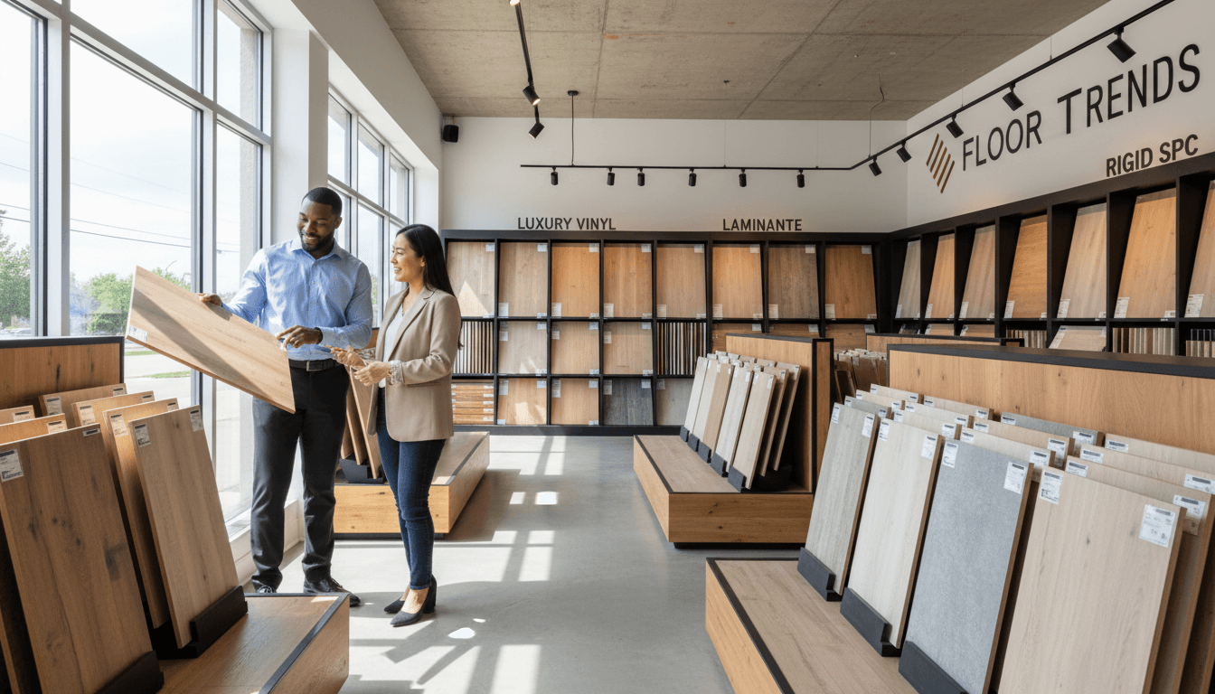 Luxury vinyl plank in commercial retail space